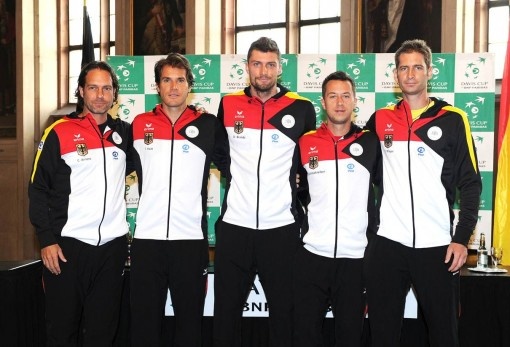 Het Duitse Davis Cup-team voor het eerst in ERIMA.